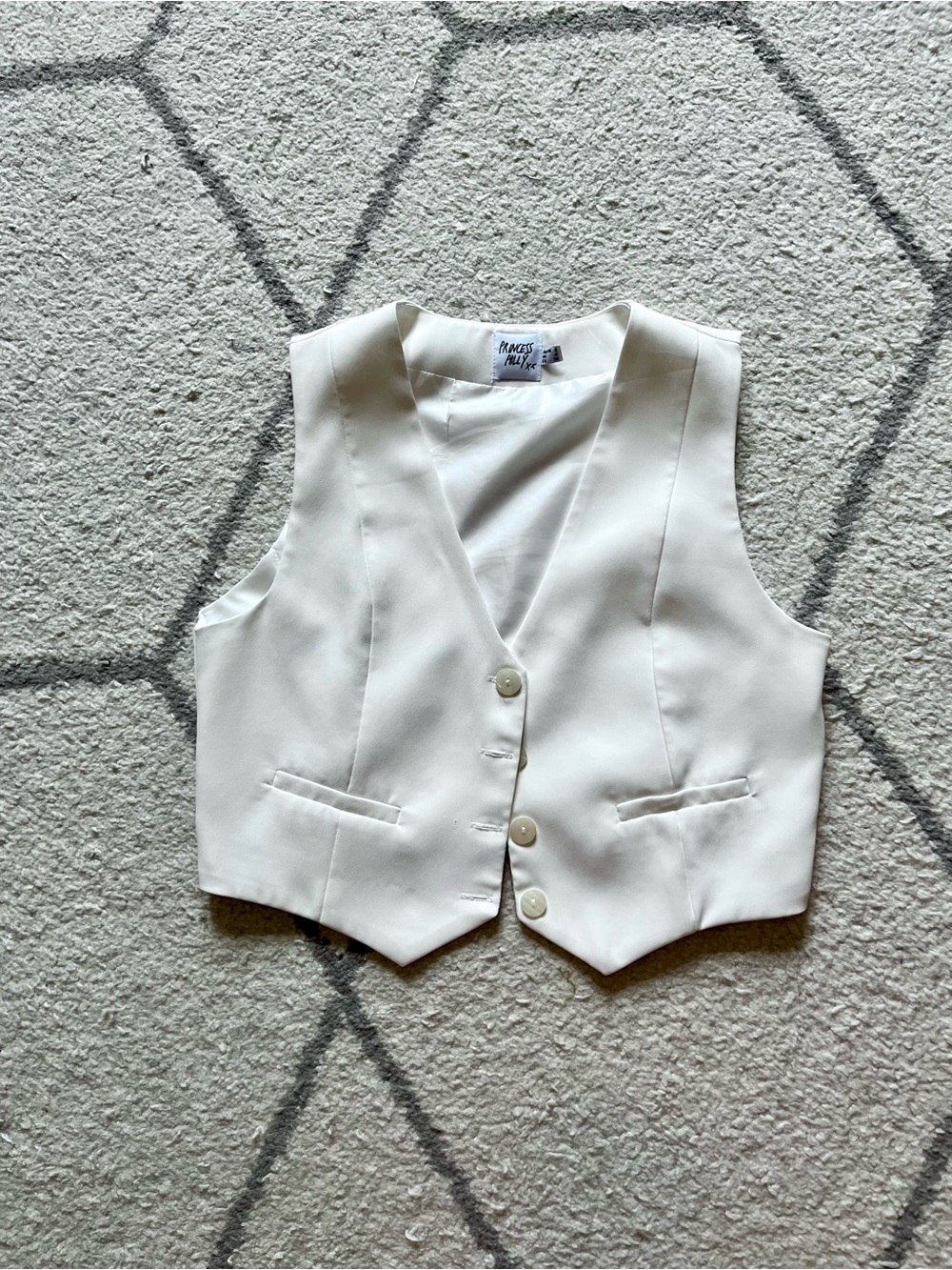 NEVER WORN Princess Polly White Cropped Vest Tank Top